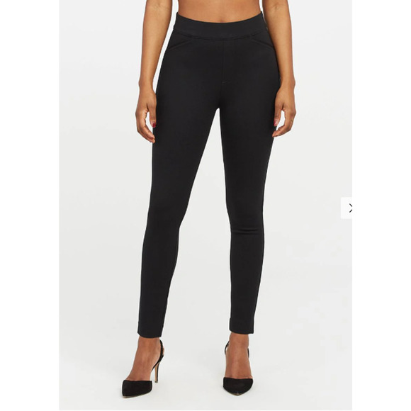 SPANX Pants - Spanx The Perfect Pant Ankle Sz Small Tall Back Seam Black Ponte Pull On Stretch